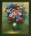 Ölbild Blumen gerahmt